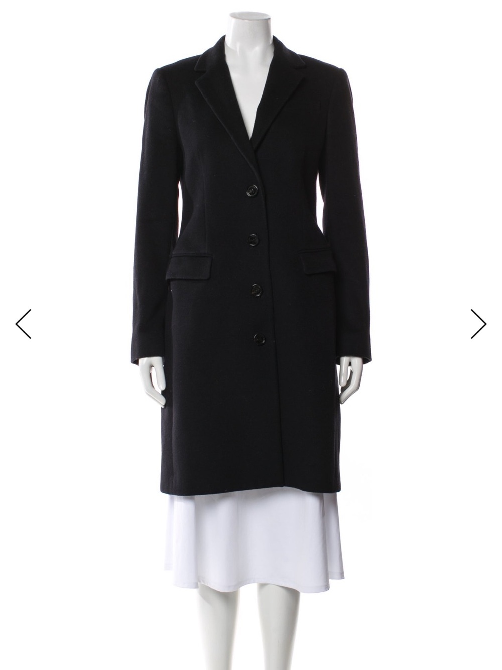Burberry Black Tailored Single-Breasted Wool Trench Coat USA 8 fit small